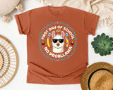 First Day Of School No Probllama Bright in Yam Comfort Colors 1717 tee