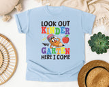 Look Out Kindergarten Here I Come Pencil Bright in Chambray Comfort Colors 1717 tee