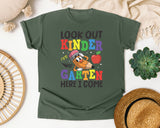 Look Out Kindergarten Here I Come Pencil Bright in Moss Comfort Colors 1717 tee
