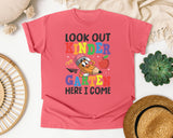 Look Out Kindergarten Here I Come Pencil Bright in Watermelon Comfort Colors 1717 tee