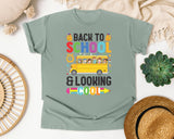 Back To School And Looking Cool Bus Bright in Bay Comfort Colors 1717 tee