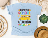 Back To School And Looking Cool Bus Bright in Chambray Comfort Colors 1717 tee