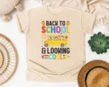 Back To School And Looking Cool Bus Bright in Ivory Comfort Colors 1717 tee