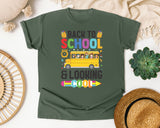 Back To School And Looking Cool Bus Bright in Moss Comfort Colors 1717 tee