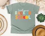 Welcome Back To School Retro Apple in Bay Comfort Colors 1717 tee
