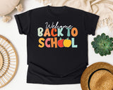 Welcome Back To School Retro Apple in Black Comfort Colors 1717 tee