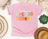 Welcome Back To School Retro Apple in Blossom Comfort Colors 1717 tee