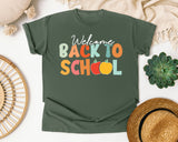 Welcome Back To School Retro Apple in Moss Comfort Colors 1717 tee