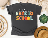 Welcome Back To School Retro Apple in Pepper Comfort Colors 1717 tee