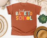 Welcome Back To School Retro Apple in Yam Comfort Colors 1717 tee
