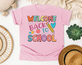 Welcome Back To School Pencil Hearts in Blossom Comfort Colors 1717 tee