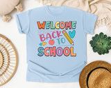 Welcome Back To School Pencil Hearts in Chambray Comfort Colors 1717 tee