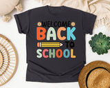 Welcome Back To School Pencil Sun in Graphite Comfort Colors 1717 tee
