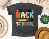 Welcome Back To School Pencil Sun in Pepper Comfort Colors 1717 tee