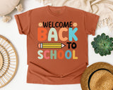 Welcome Back To School Pencil Sun in Yam Comfort Colors 1717 tee
