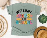 Welcome Back To School Pencils Hearts in Bay Comfort Colors 1717 tee