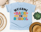 Welcome Back To School Pencils Hearts in Chambray Comfort Colors 1717 tee
