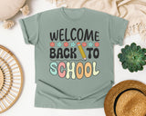Welcome Back To School Flowers Pencil in Bay Comfort Colors 1717 tee