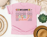Welcome Back To School Stacked Retro in Blossom Comfort Colors 1717 tee