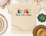 Teacher Teach Love Inspire Watercolor in Ivory Comfort Colors 1717 tee