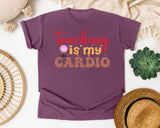 Teaching Is My Cardio in Berry Comfort Colors 1717 tee