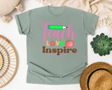 Teach Love Inspire Retro in Bay Comfort Colors 1717 tee