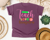 Teach Love Inspire Retro in Berry Comfort Colors 1717 tee