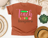 Teach Love Inspire Retro in Yam Comfort Colors 1717 tee