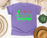 Only The Brave Teacher in Violet Comfort Colors 1717 tee