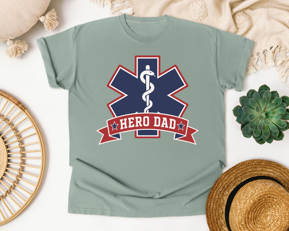 Hero Dad Star Of Life graphic tee in Bay Comfort Colors 1717