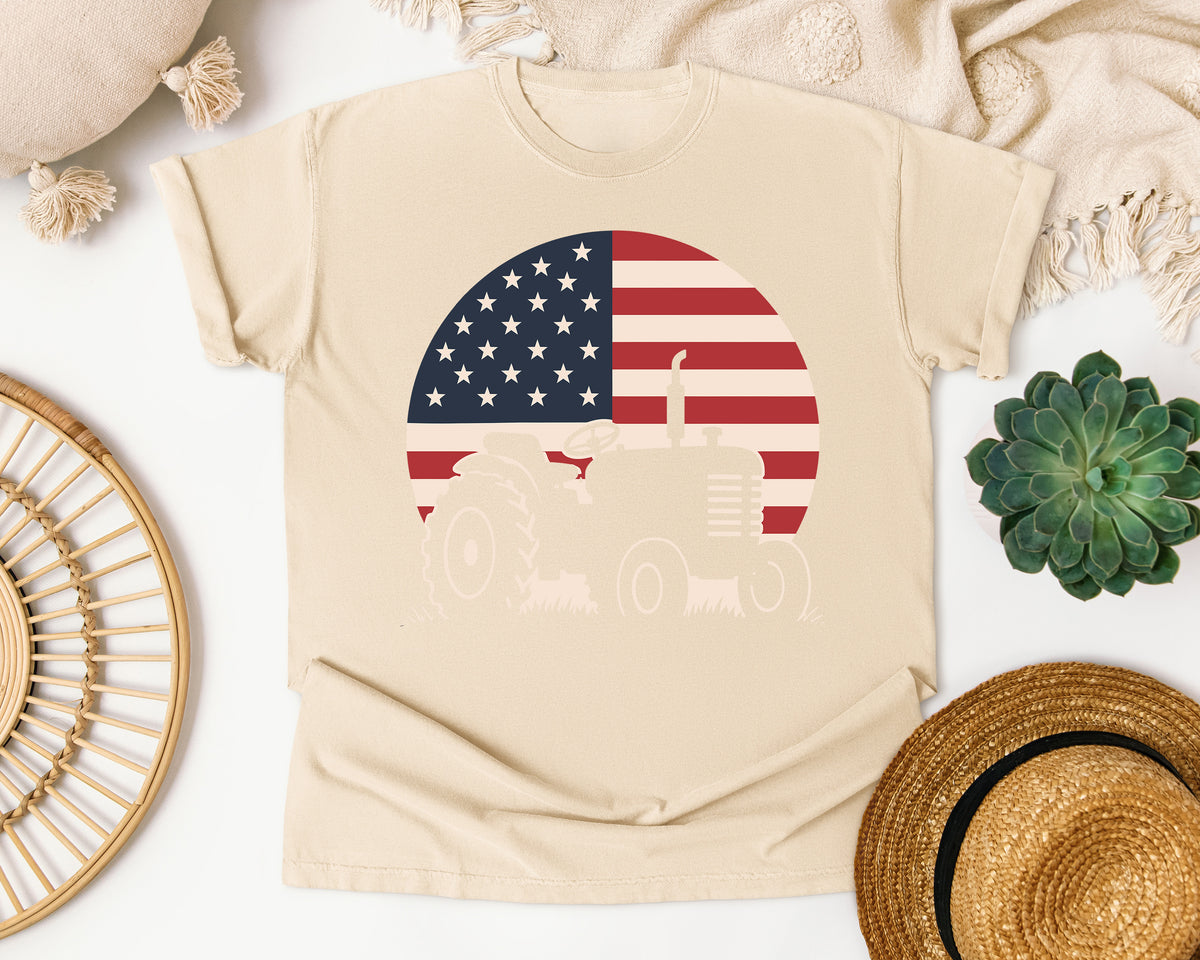Subtle Tractor Flag Silhouette Comfort Colors Shirt