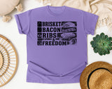 Brisket Bacon Ribs And Freedom Grey graphic tee in Violet