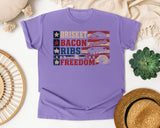 Brisket Bacon Ribs And Freedom Grey 2 graphic tee in Violet