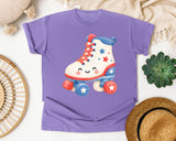 Patriotic Roller Skate graphic tee in Violet