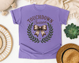 Touchdown Season Bow Wreath graphic tee in Violet