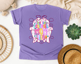Livin That Football Mom Life Pink graphic tee in Violet