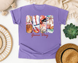 Game Day Baseball Panels graphic tee in Violet