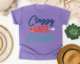 Classy Until Kickoff Navy graphic tee in Violet