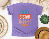 Little Sister Biggest Fan graphic tee in Violet