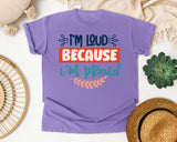 Im Loud Because Im Proud Red graphic tee in Violet