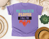 My Favorite Player Calls Me Mom graphic tee in Violet