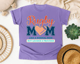 Rugby Mom Like A Normal Mom But Louder And Prouder graphic tee in Violet