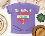 My Favorite Player Calls Me Mom Cream graphic tee in Violet