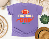 Football Dad Orange Script graphic tee in Violet