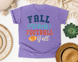 Fall Means Football Yall graphic tee in Violet