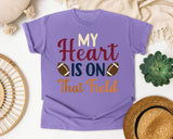My Heart Is On That Field graphic tee in Violet