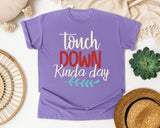 Touch Down Kinda Day Cream graphic tee in Violet