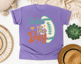 Tackle The Day graphic tee in Violet