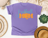 Football Mom Orange graphic tee in Violet