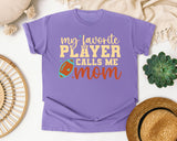 My Favorite Player Calls Me Mom Retro graphic tee in Violet